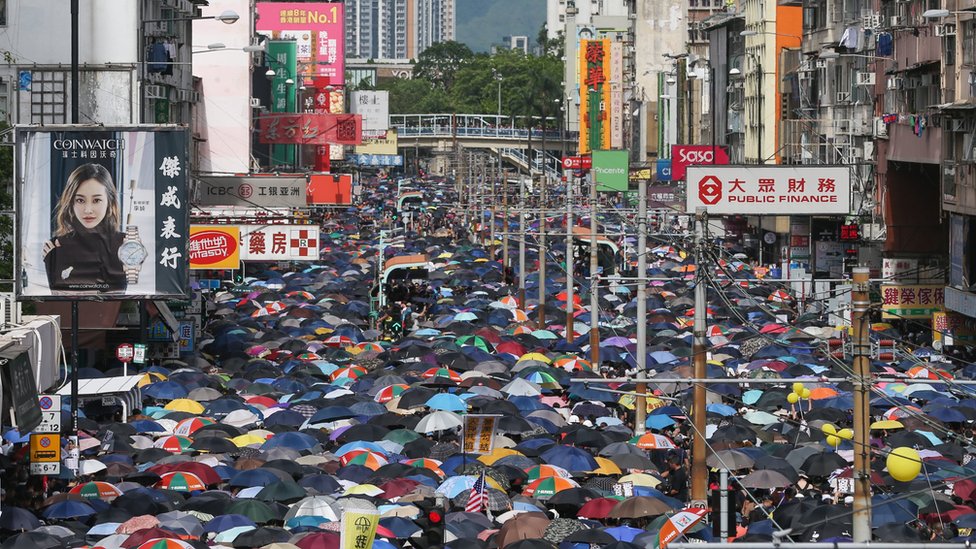 Protesta en Yueng Long