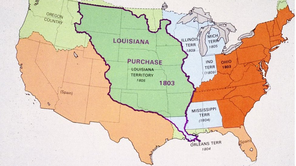 Mapa de la compra de Luisiana.