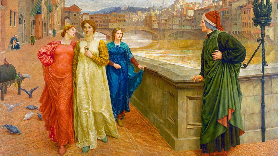 Henry Holiday (1839-1927), Dante y Beatriz en Florencia, 1882-4,