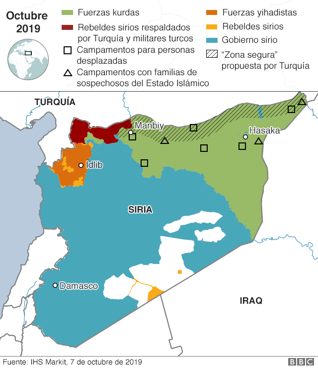 Mapa de Siria y sus países vecinos