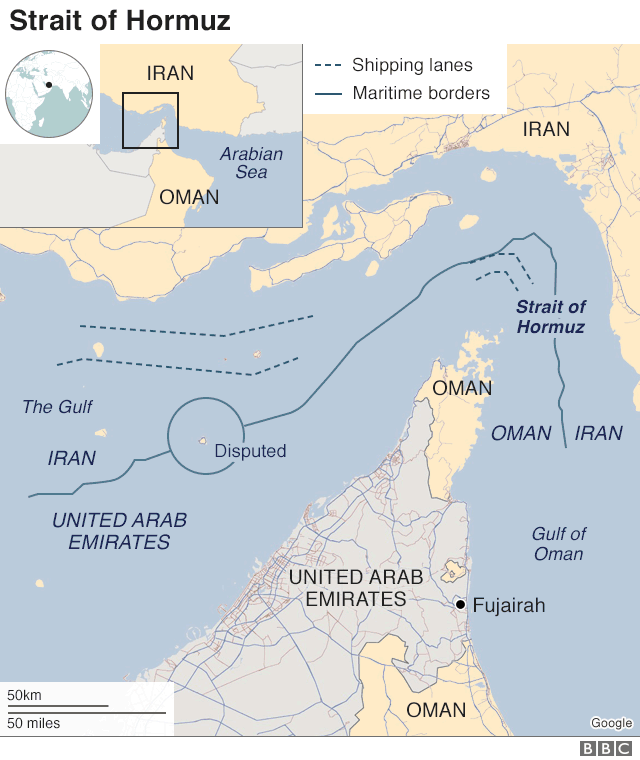 Карта Ормузского пролива