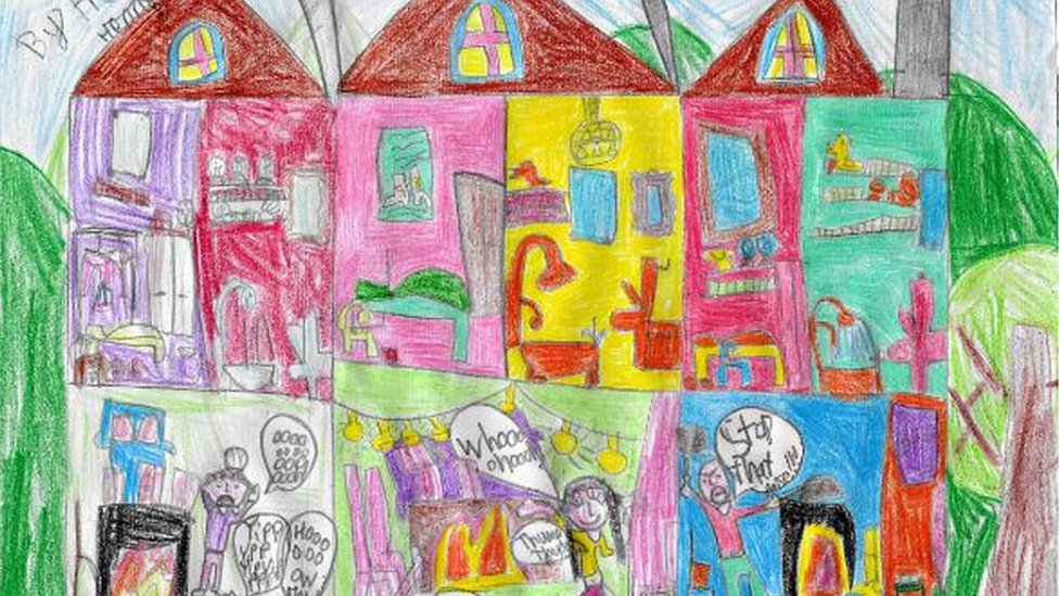 6-летняя Фрида нарисовала эту иллюстрацию к рассказу о тихой дискотеке