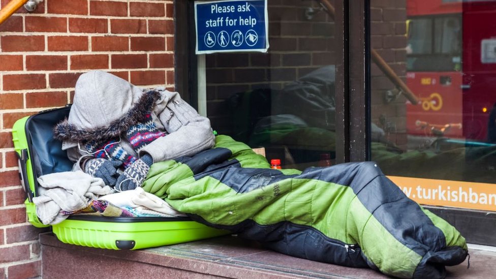 Londra'da sokakta yaşayan bir evsiz
