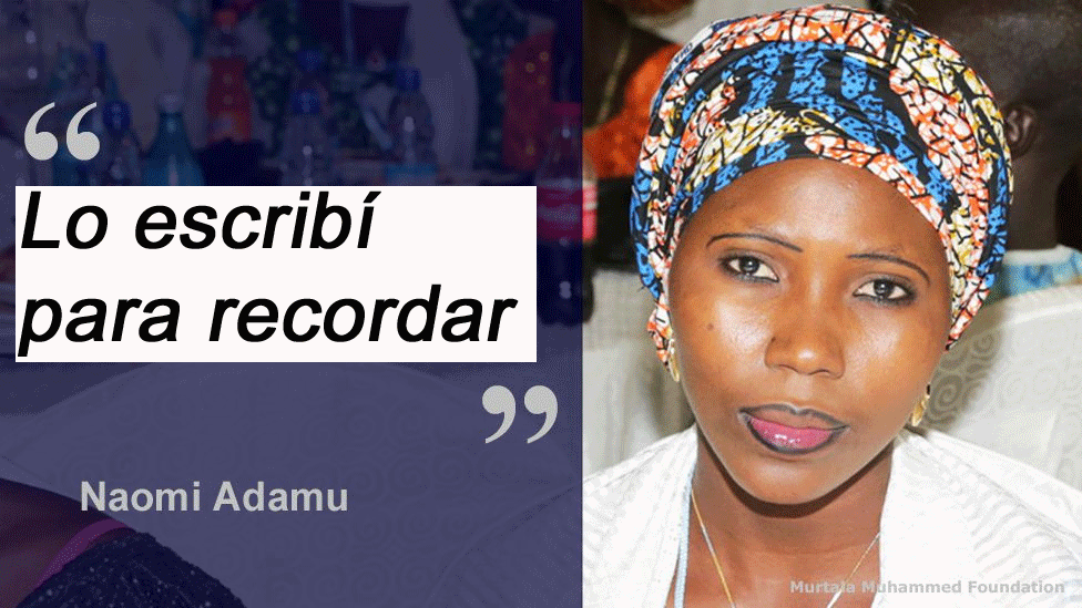 Naomi Adamu consiguió mantener un diario durante sus años de cautiverio. Foto de Adamu