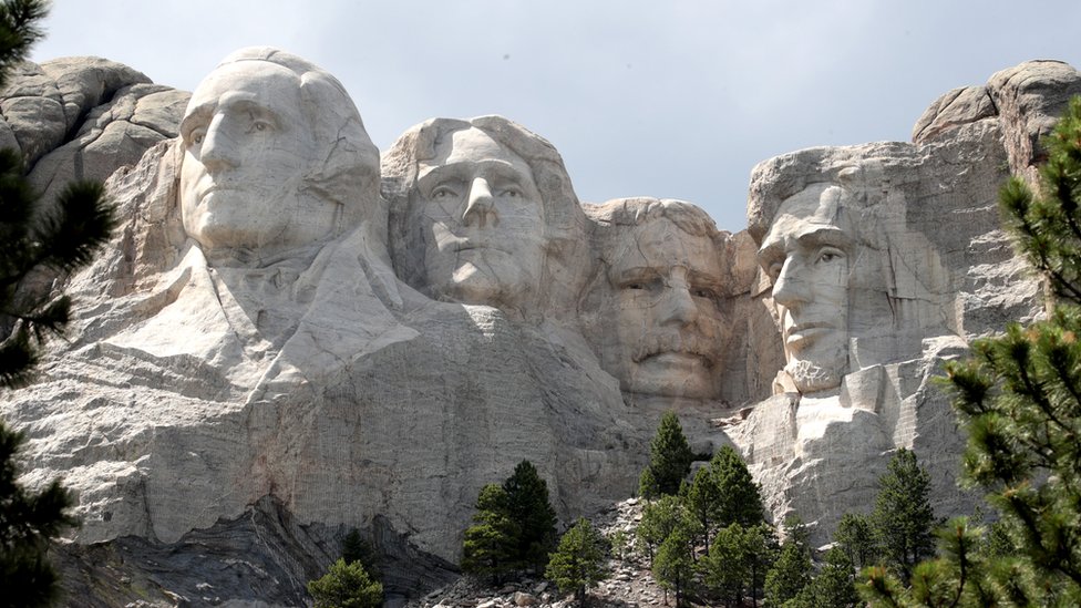 Image shows the Mount Rushmore National Monument in South Dakota