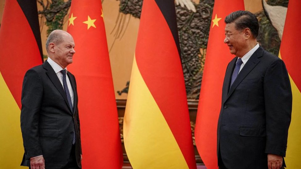 Olaf Scholz y Xi Jinping en Pekín este 4 de noviembre.