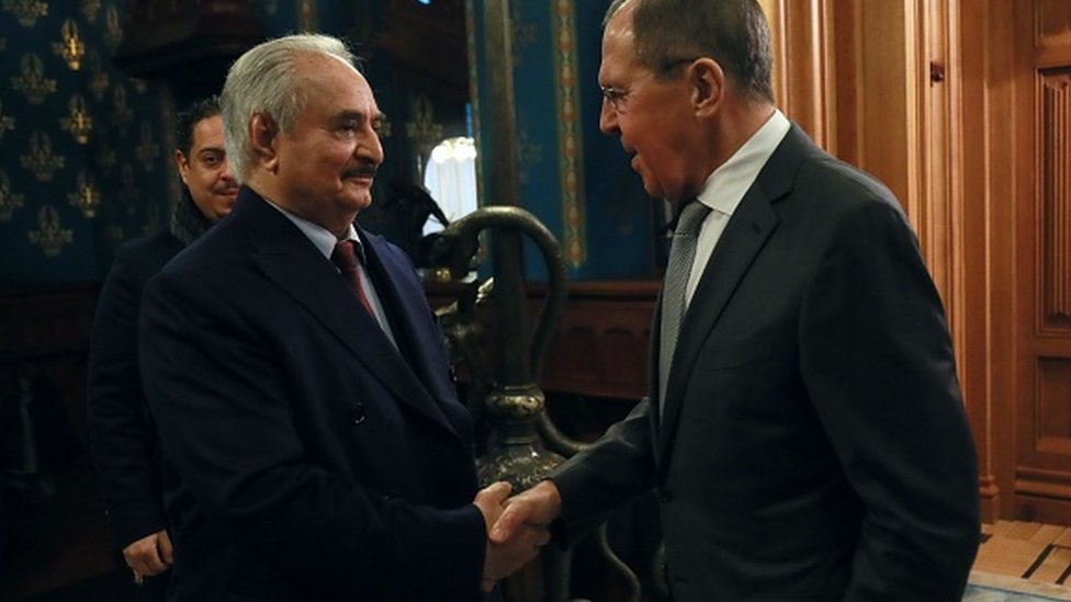 Libyalı General Halife Hafter ve Rus dışişleri Bakanı Sergey Lavrov