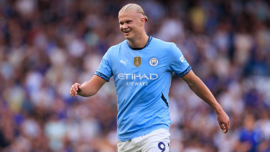 Haaland reacts to 100 games for Man City - BBC Sport