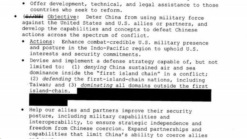 1月12日美國公布關於印太戰略的解密文件