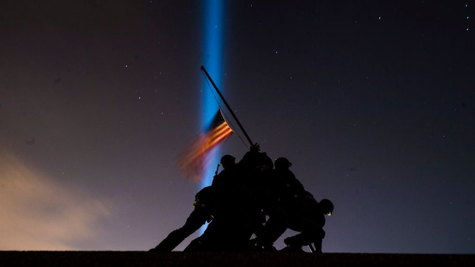 Monumento a la Guerra del Cuerpo de Marines de los Estados Unidos, 19 de enero de 2021, Arlington, VA