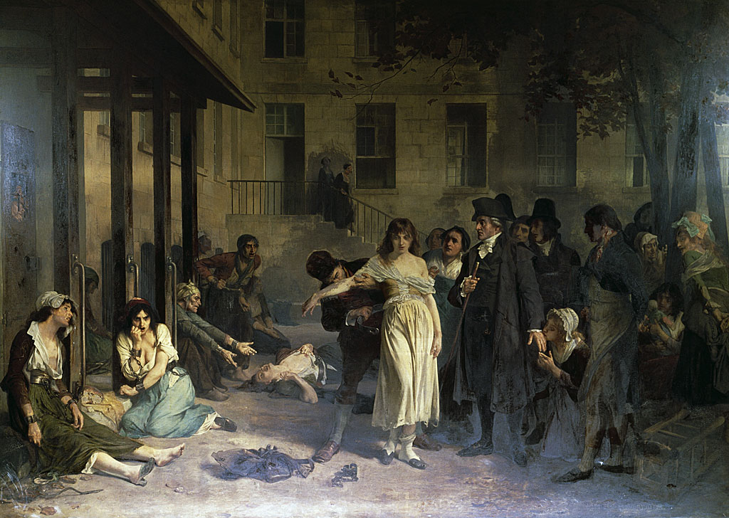 "Pinel liberando a las locas" de Tony Robert-Fleury (1837-1911).