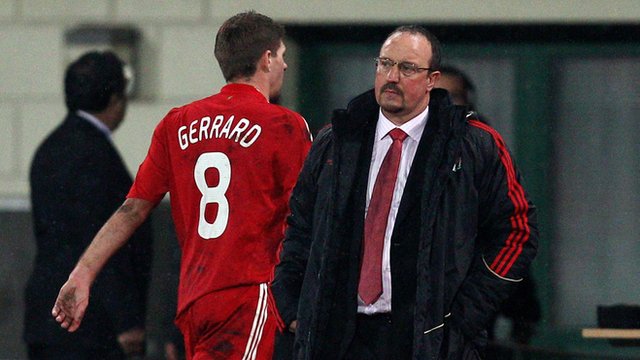 Steven Gerrard and Rafa Benitez