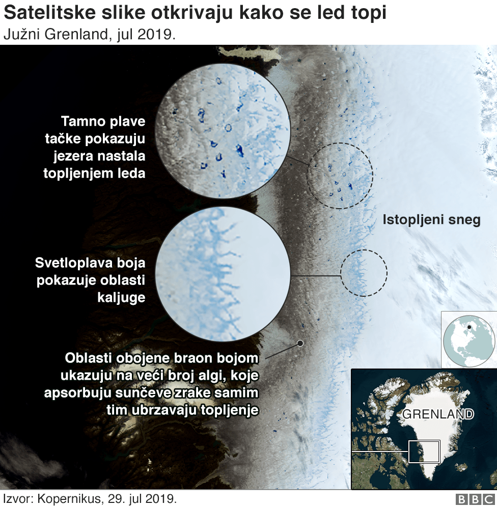 Satelitske slike koje pokazuju koliko se brzo led topi