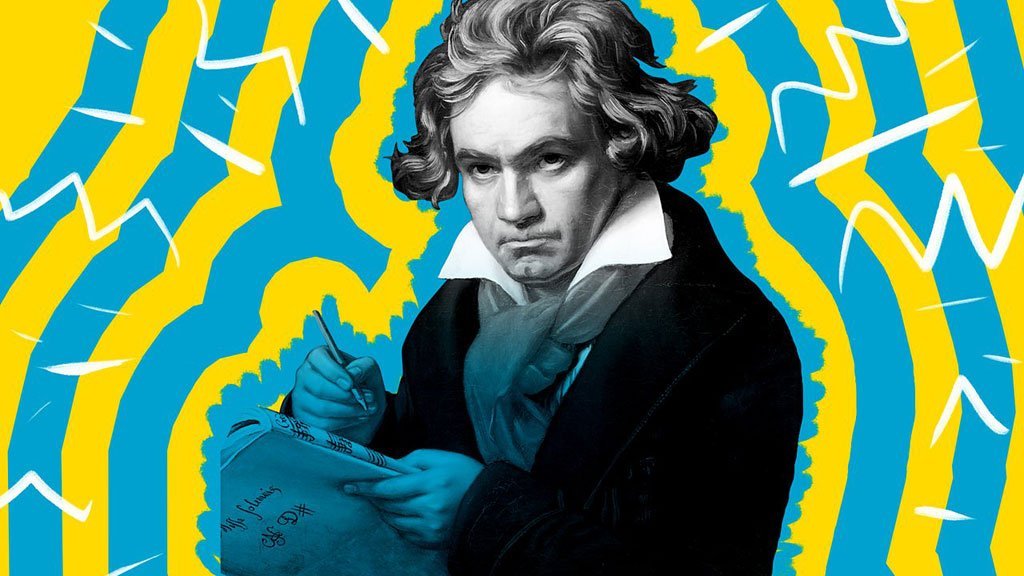 Beethoven rodeado de rayos