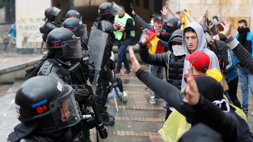 Protesta en Bogotá. Protesta en Bogotá.