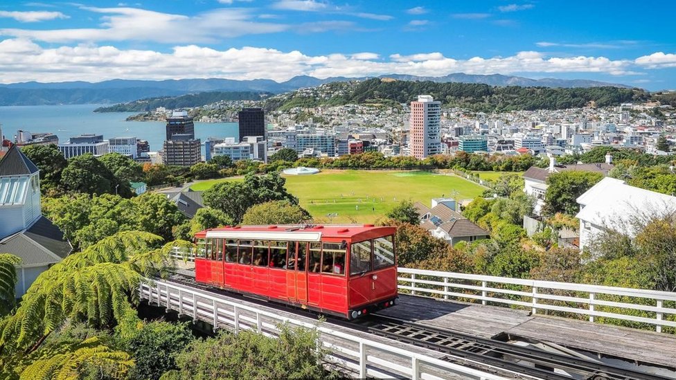 Una vista de Wellington, Nueva Zelanda