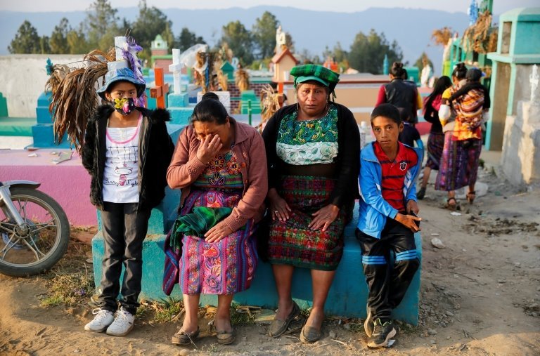 Familiares de las víctimas en Comitancillo, Guatemala, 14 de marzo, 2021.