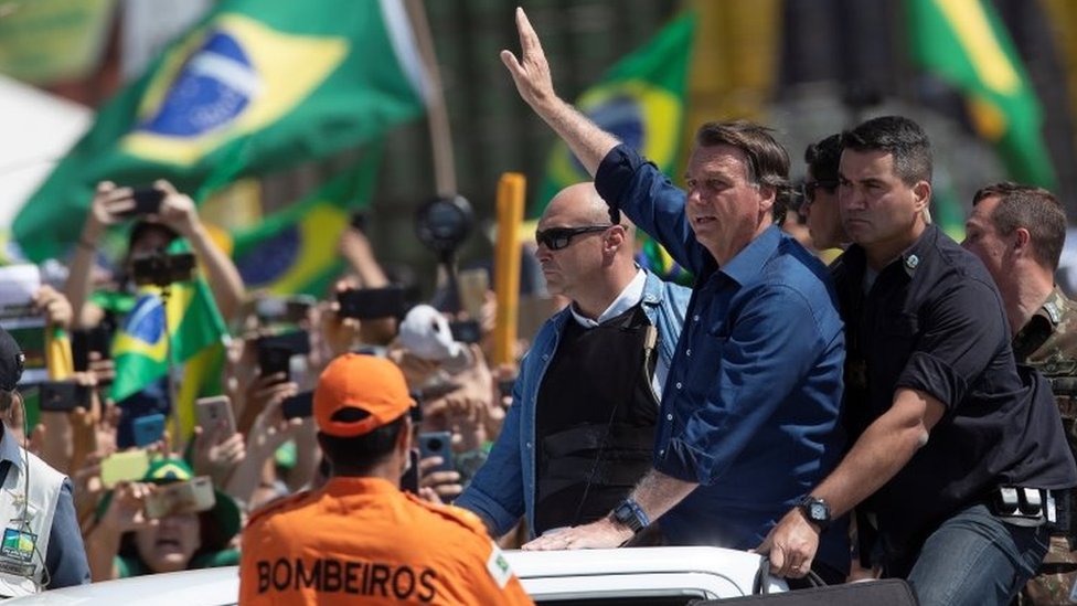 Bolsonaro na manifestação