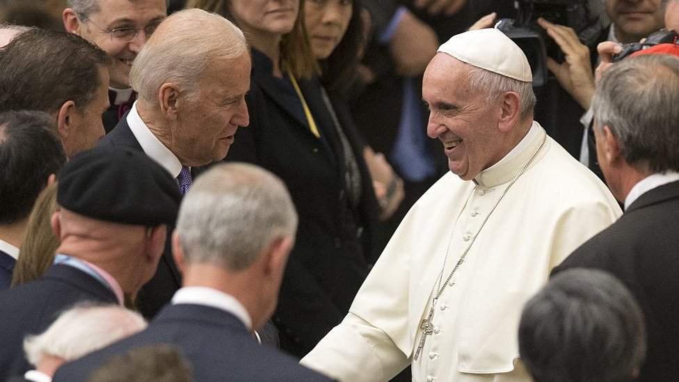 Then US Vice-President Joe Biden met Pope Francis in Vatican City in 2016
