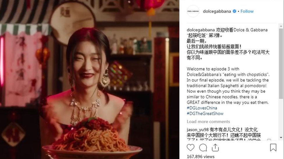 Racist' D&G ad: Chinese model says campaign almost ruined career - BBC News