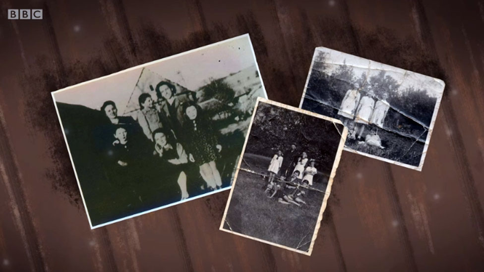 Three photographs of their family