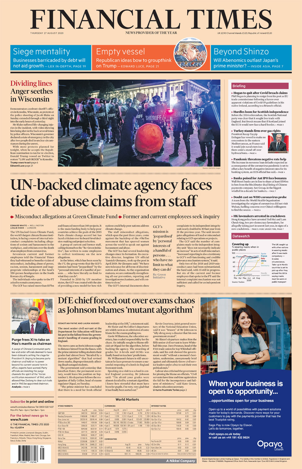 Financial Times front page
