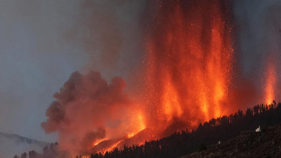 Erupción en el volcán La Palma