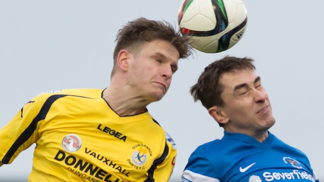 Action from Ballinamallard against Dungannon Swifts at Ferney Park
