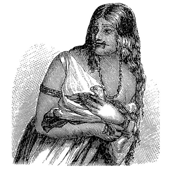 Sobreviven menos de 50.000 integrantes de la tribu. Ilustración de una india warao hecha aproximadamente en 1875.