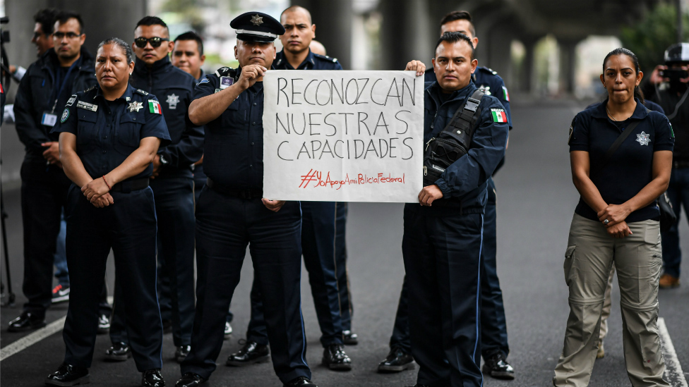 Protesta de policías México