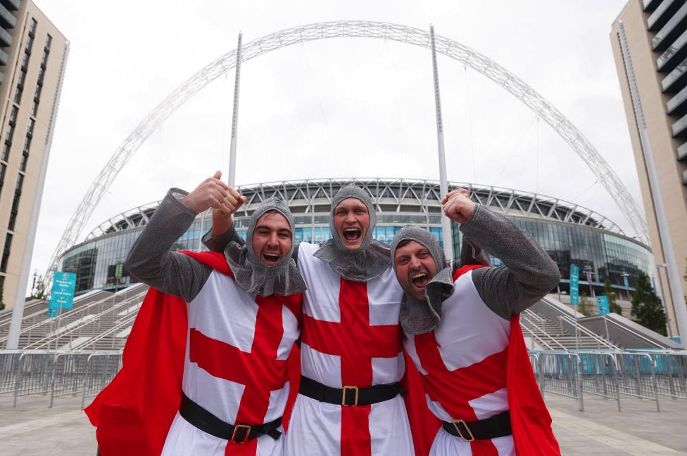 Three England fans