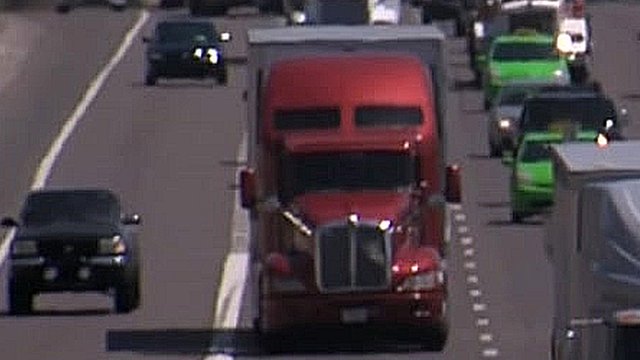Cars and lorries on Arizona's I-10 highway