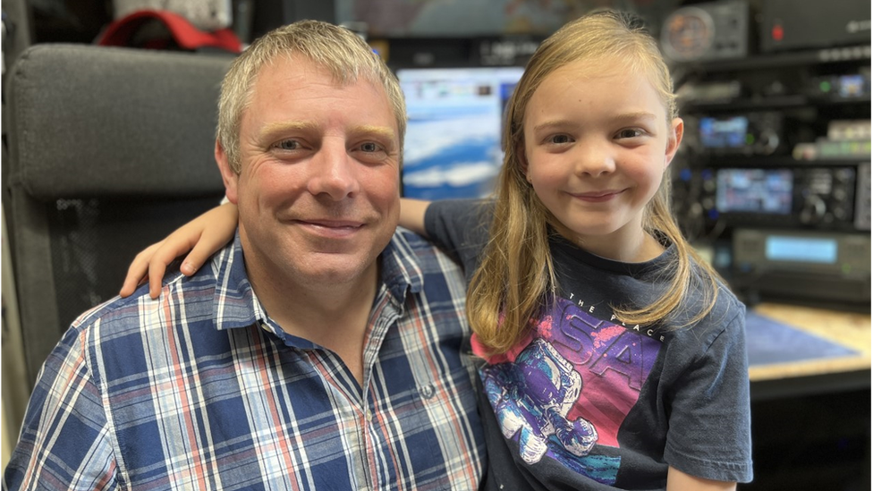 International Space Station Girl, 8, chats to astronaut on amateur radio image