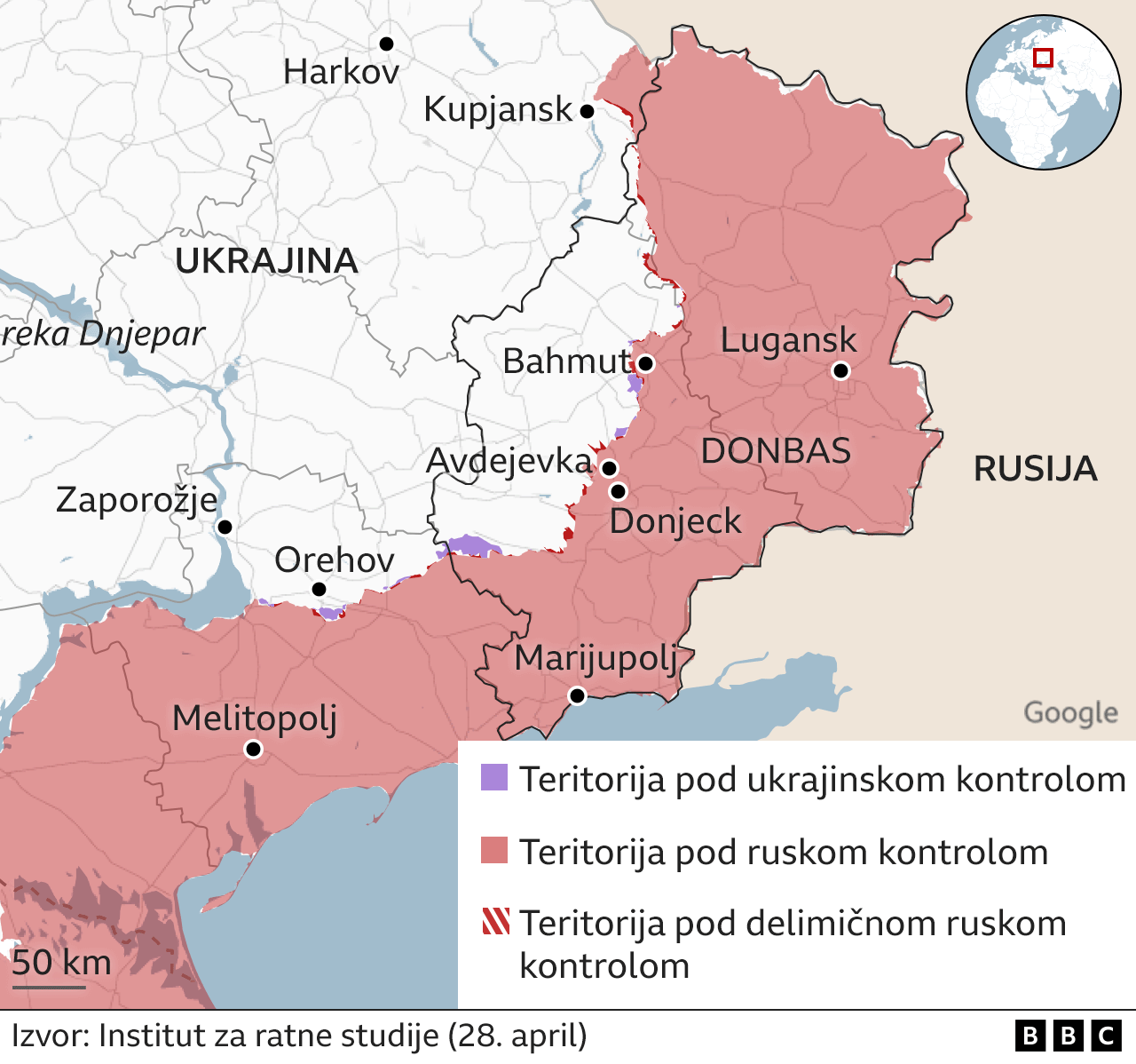 istočna ukrajina, ruska napredovanja