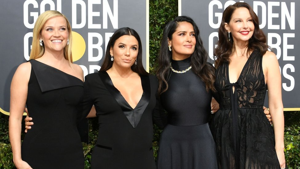 Millie Bobby Brown Wears Black Dress at Golden Globes 2018