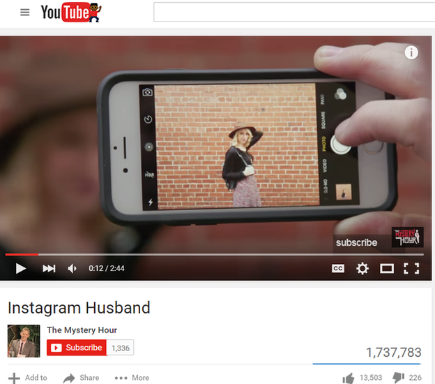 Скриншот из видео "Муж" в Instagram, которое просмотрели более 1,7 миллиона раз
