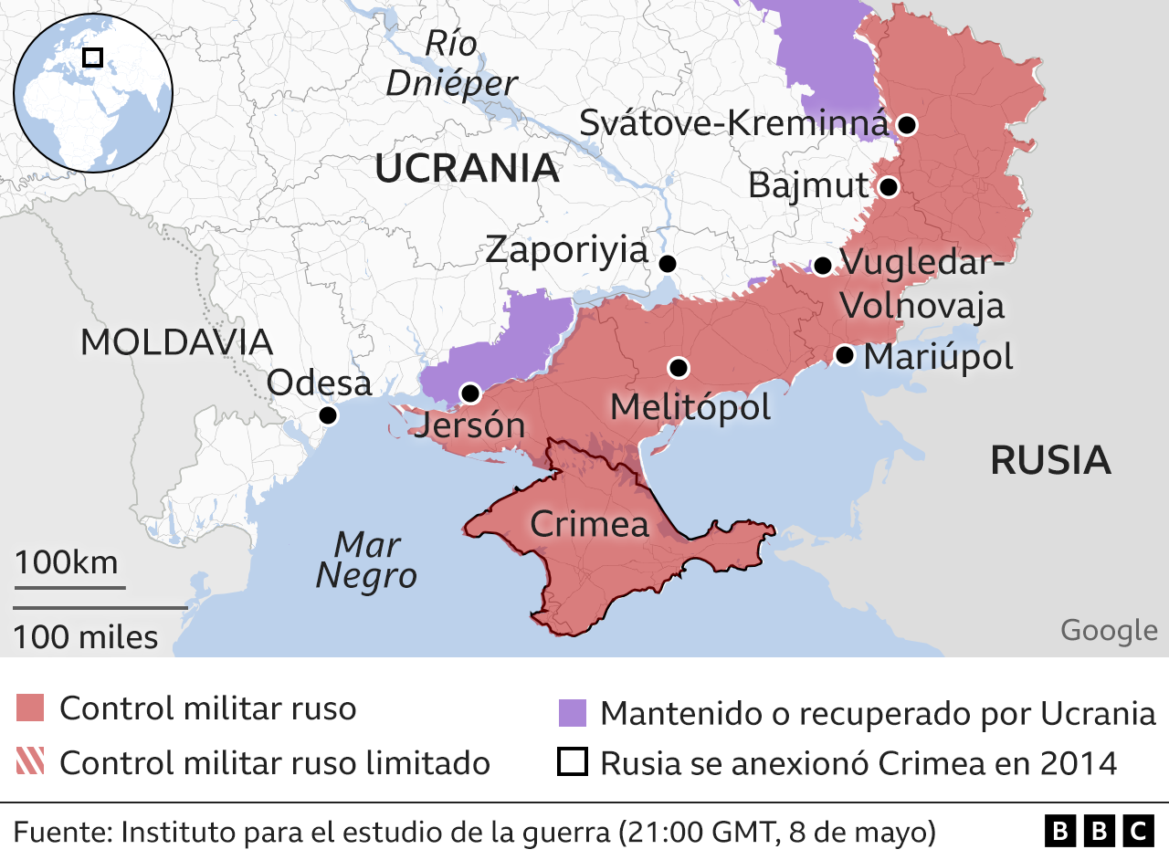Mapa de la zona de conflicto