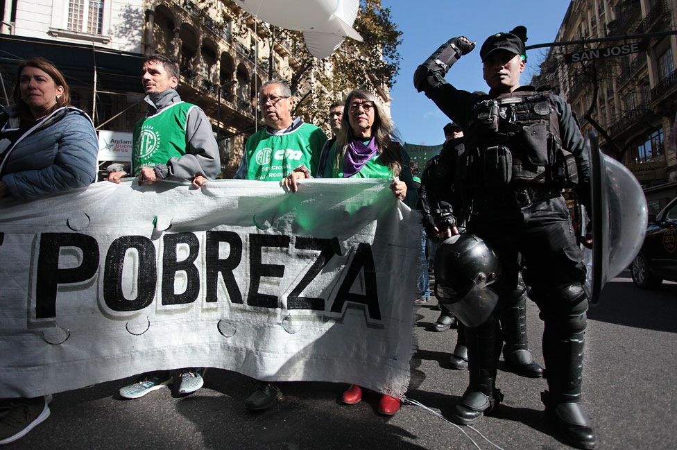 Una marcha contra la pobreza en Buenos Aires