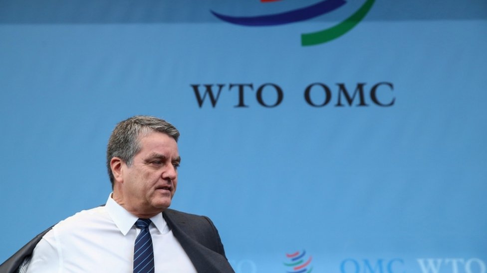 Генеральный директор Всемирной торговой организации (ВТО) Роберто Азеведо прибывает на Генеральный совет в штаб-квартиру ВТО в Женеве, Швейцария