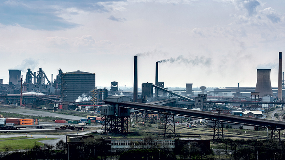 Вид на сталелитейный завод в Сканторпе