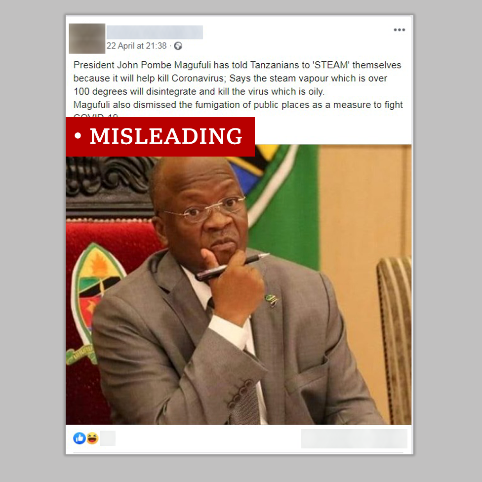 Снимок экрана президента Танзании назван вводящим в заблуждение