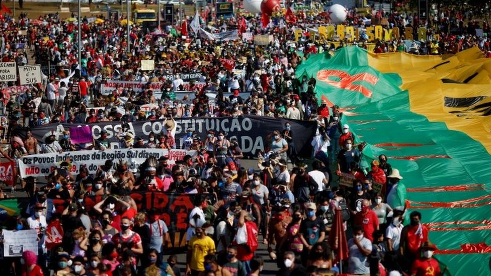 Protesto contra Bolsonaro em Brasília