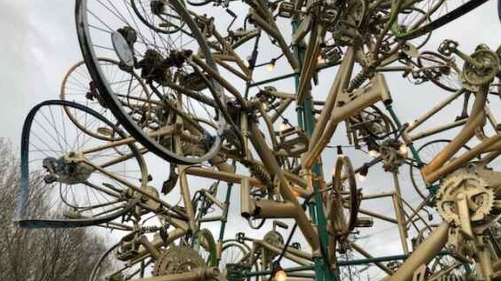 bicycle in a tree