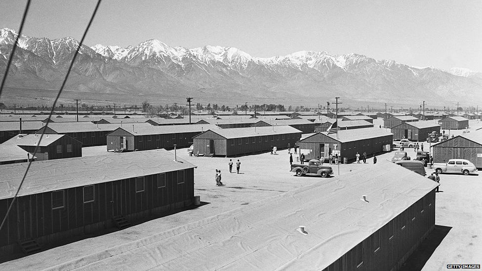 Barracks as far as the eye can see at Manzanar War Relocation Center