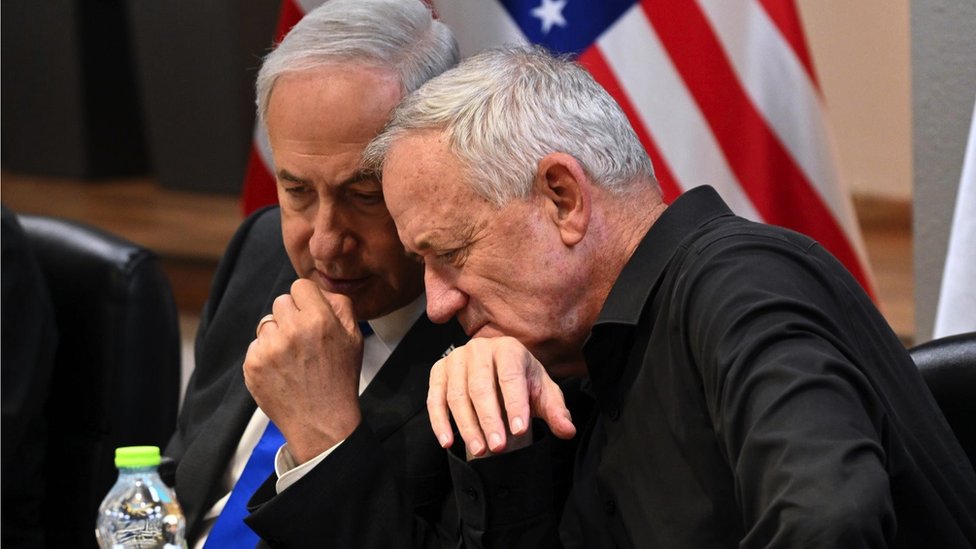 Benjamin Netanyahu and his political foe Benny Gantz