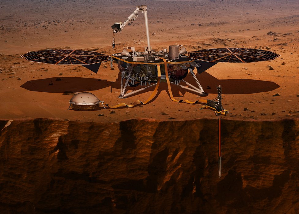 Ilustración de la sonda MArs InSight