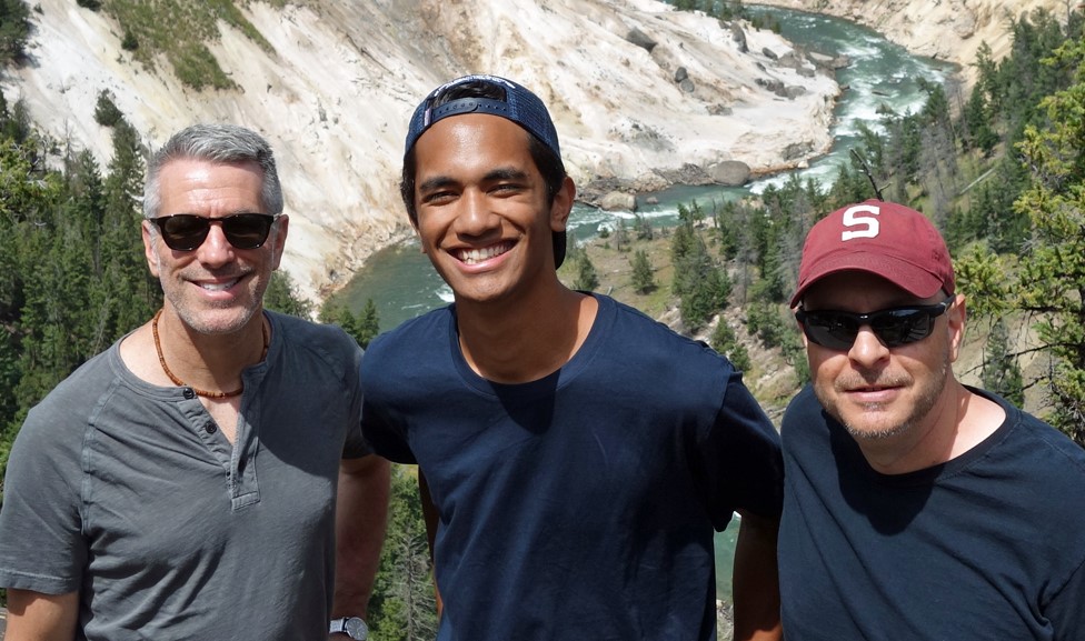 Danny, Kevin y Pete en el Parque Nacional de Yellowstone en 2018.