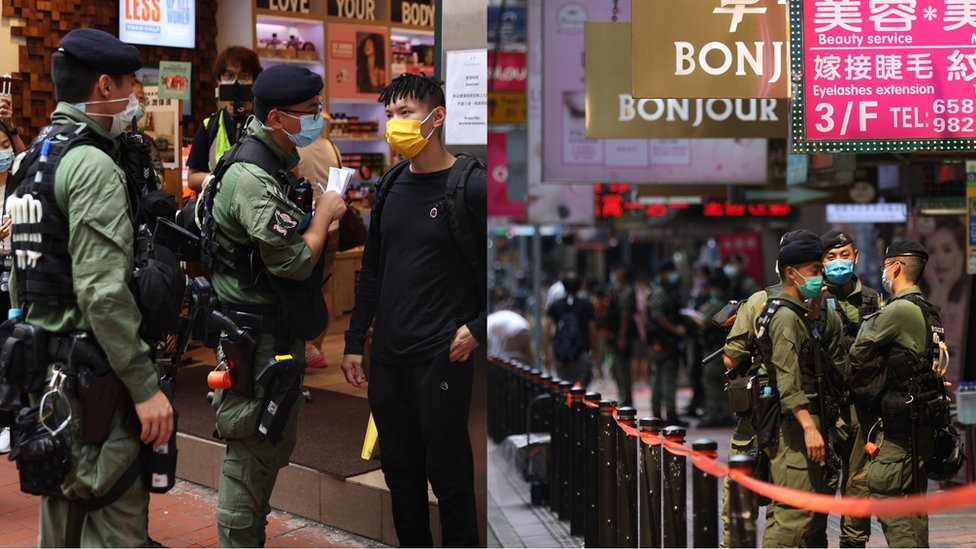 Полиция Гонконга проверяет мирных жителей
