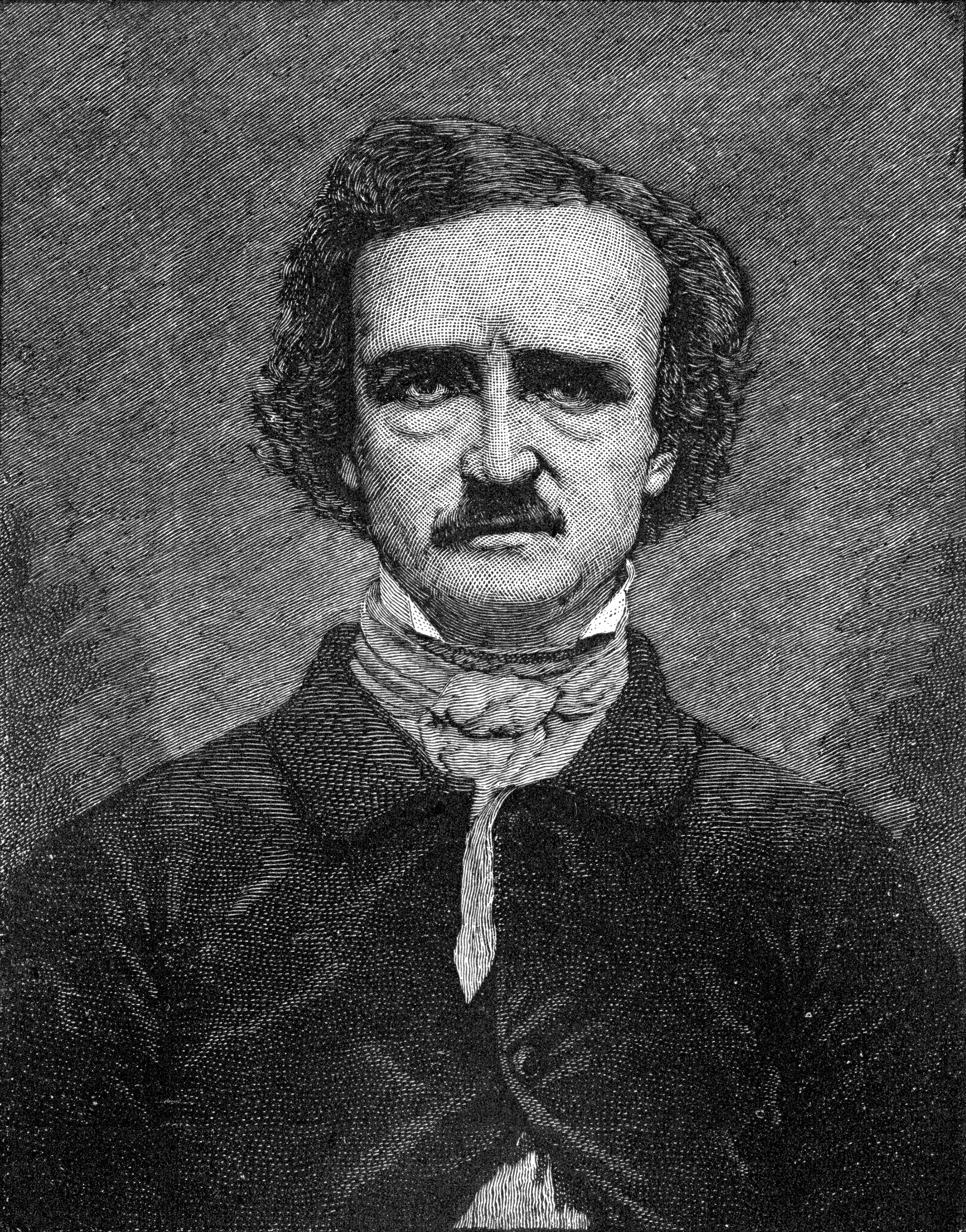 Dibujo del rostro de Edgar Allan Poe