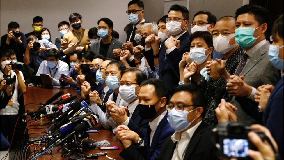 Hong Kong: China condemns opposition walkout as 'farce'